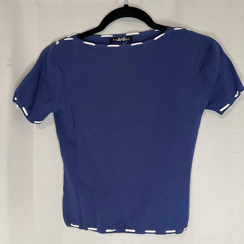 Vintage Blue Sweater Top